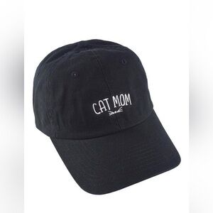Black 'Cat‎ Mom' Baseball Cap